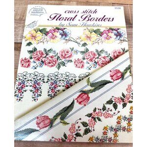 Cross Stitch Floral Borders Pattern Book By Sam Hawkins